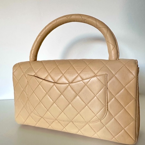 RARE CHANEL Vintage KELLY Beige Top Handle flap Quilted bag - Picture 6 of 15